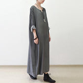 Gray Silk Dresses Fall Maxi Dress Long Sleeve Maxi Dress 3