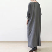 Gray Silk Dresses Fall Maxi Dress Long Sleeve Maxi Dress 4