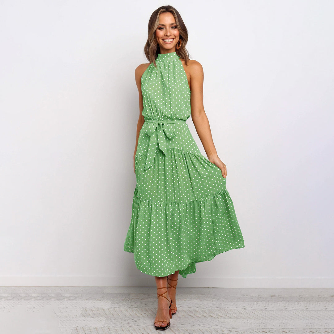 Sara Aesthetic Long Polka Dot Dress Boutique Collection
