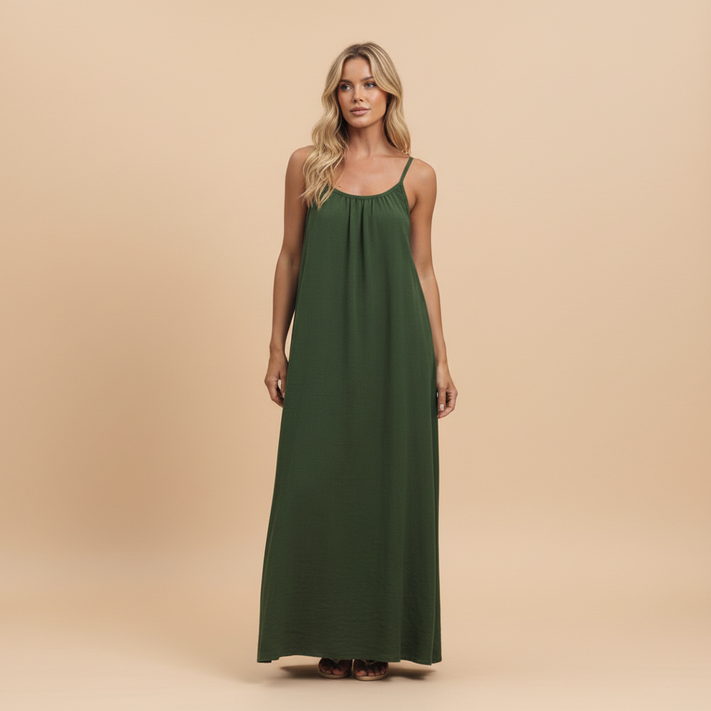 Spaghetti Strap Loose Fit Maxi Dress 10
