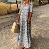 Print V-Neck Tiered Maxi Dress 3