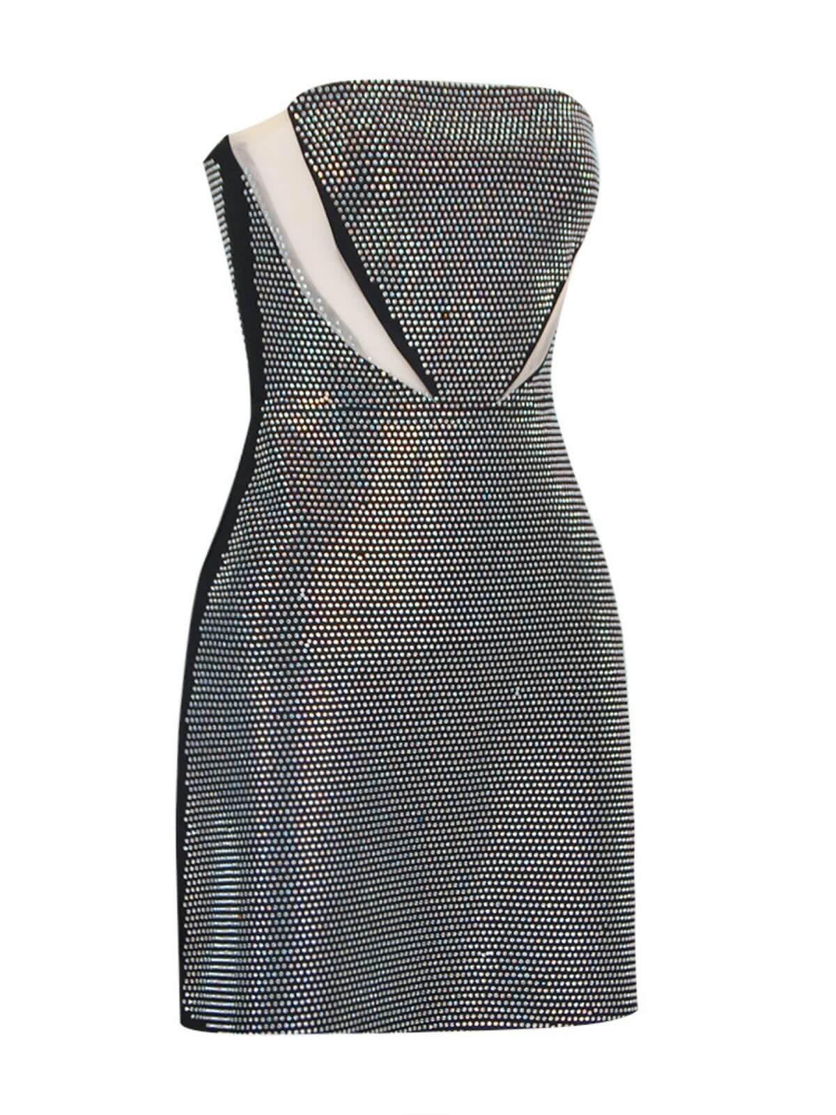 Griselda Strapless Rhinestone Bandage Dress 8