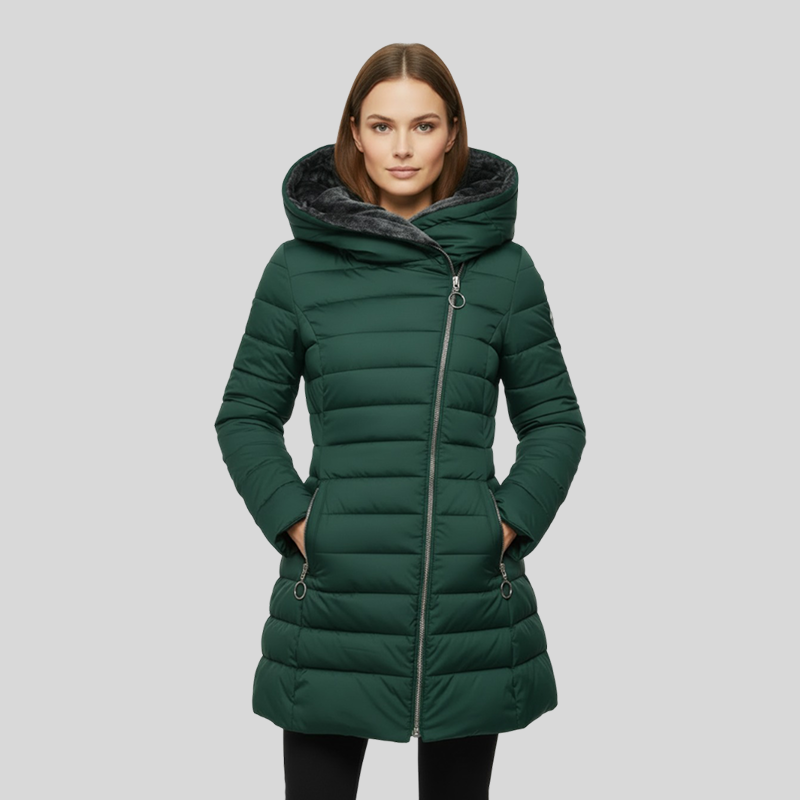 Hooded Faux Fur Lined Longline Puffer Coat