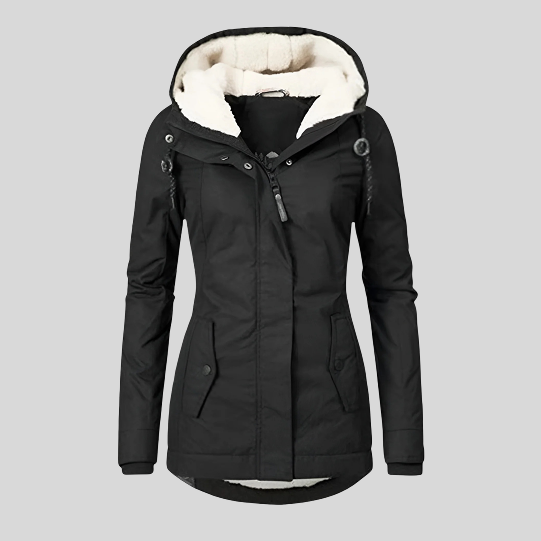 Hooded Sherpa Lined Zip Front Parka Jacket
