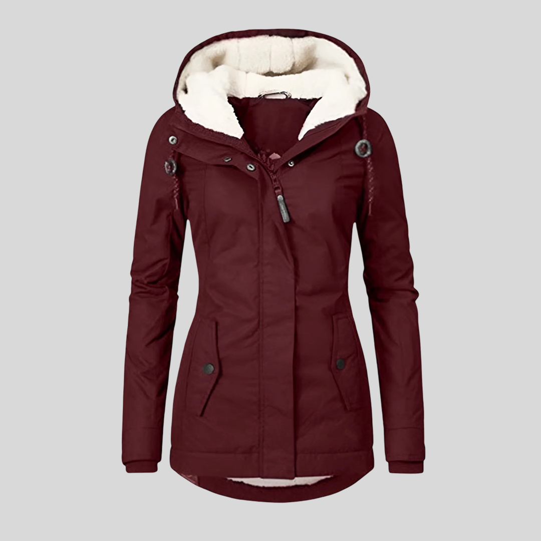 Hooded Sherpa Lined Zip Front Parka Jacket