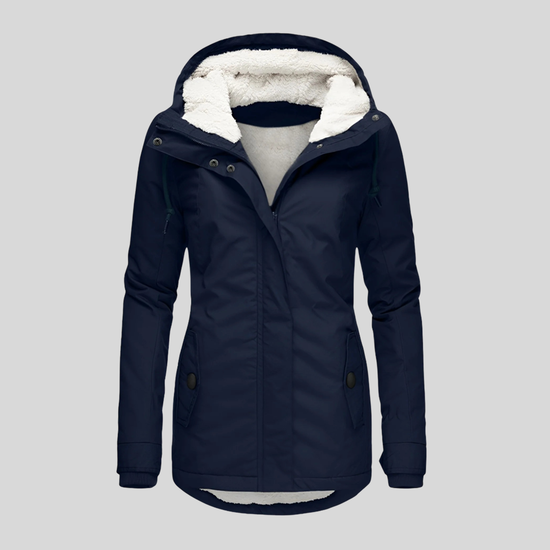 Hooded Sherpa Lined Zip Front Parka Jacket