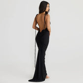 Backless Floral Maxi Dress