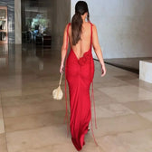 Backless Floral Maxi Dress