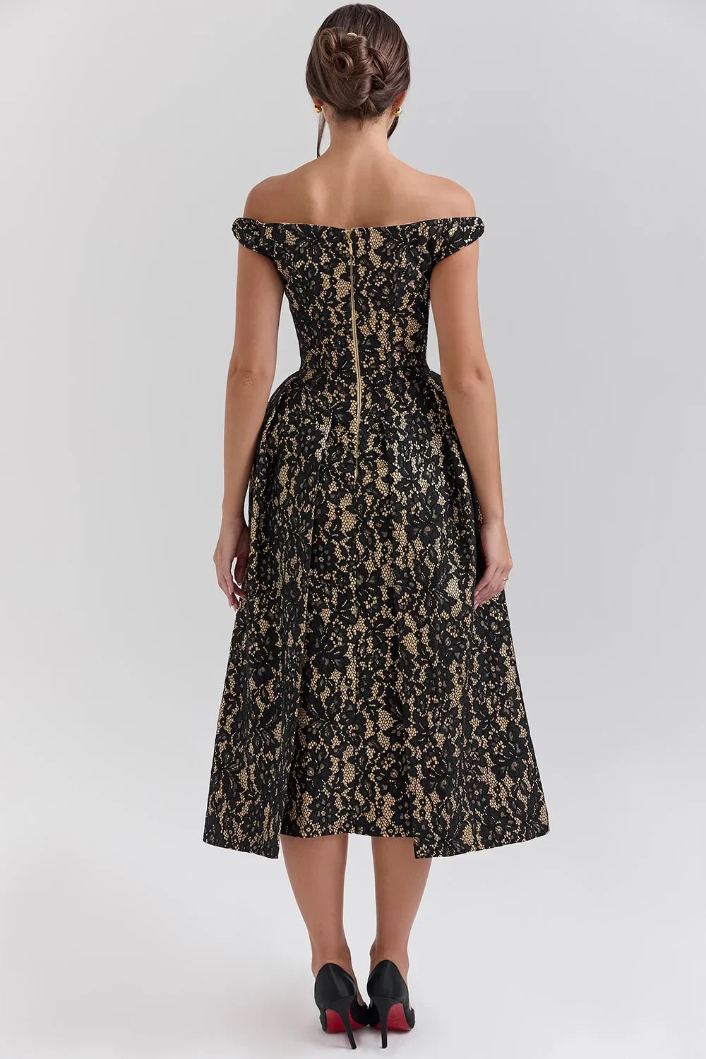 Sexy off-the-Shoulder Slim Lace Pattern Dress