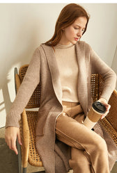 Women Fashion New Loose Hat Long Knitted Cardigan