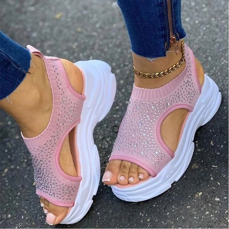 High Heels Platform Knitting Sneakers