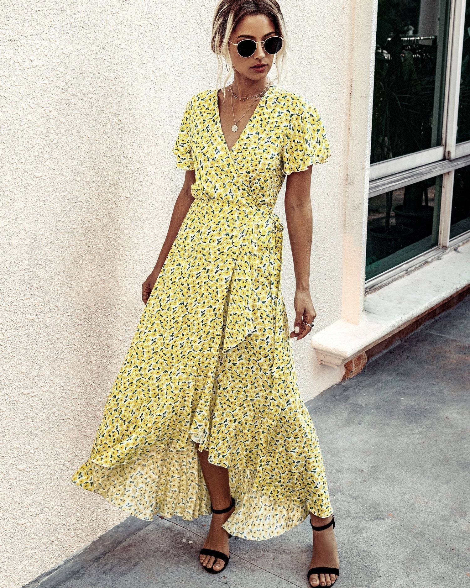 Deep V-Neck Dress