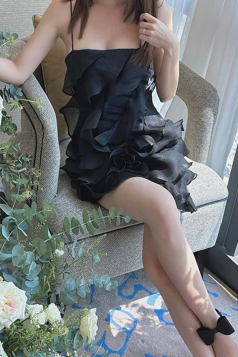 H5522 - Spaghetti Straps Sleeveless Ruffles Tulle Sheath Mini Homecoming Dress
