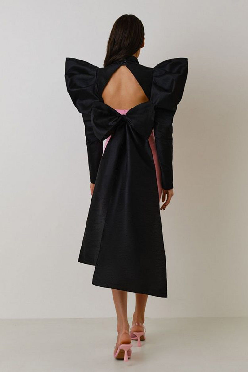 H5637 - Two Piece Strapless Ruched Satin Sheath Mini Homecoming Dress With Bow