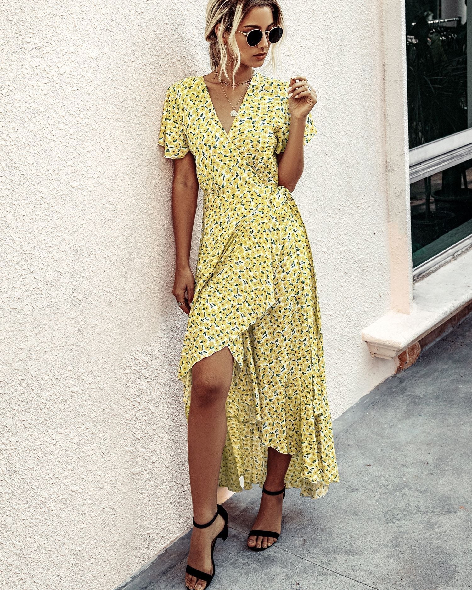 Deep V-Neck Dress