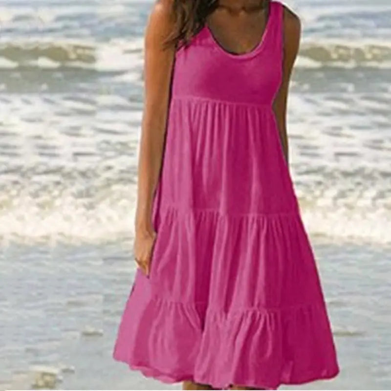 Daphne Luxe Women's Boho Summer Dress with Ruffles Boutique Collection