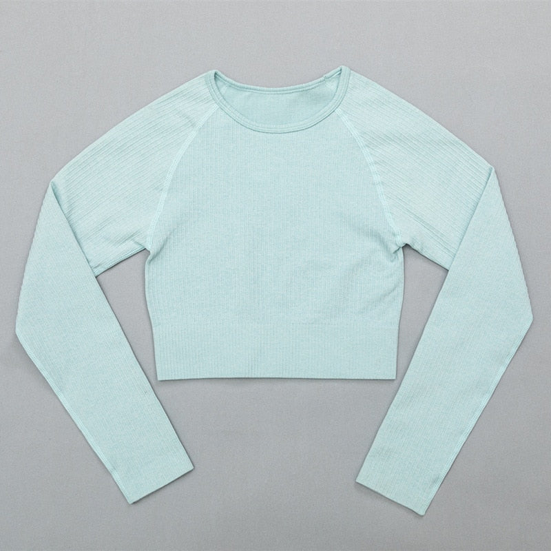 Mojoyce Sport Yoga Leggings Women Seamless Gym Clothing Fitness High Waist Push Up Workout Tights Solid Ribbed Pants