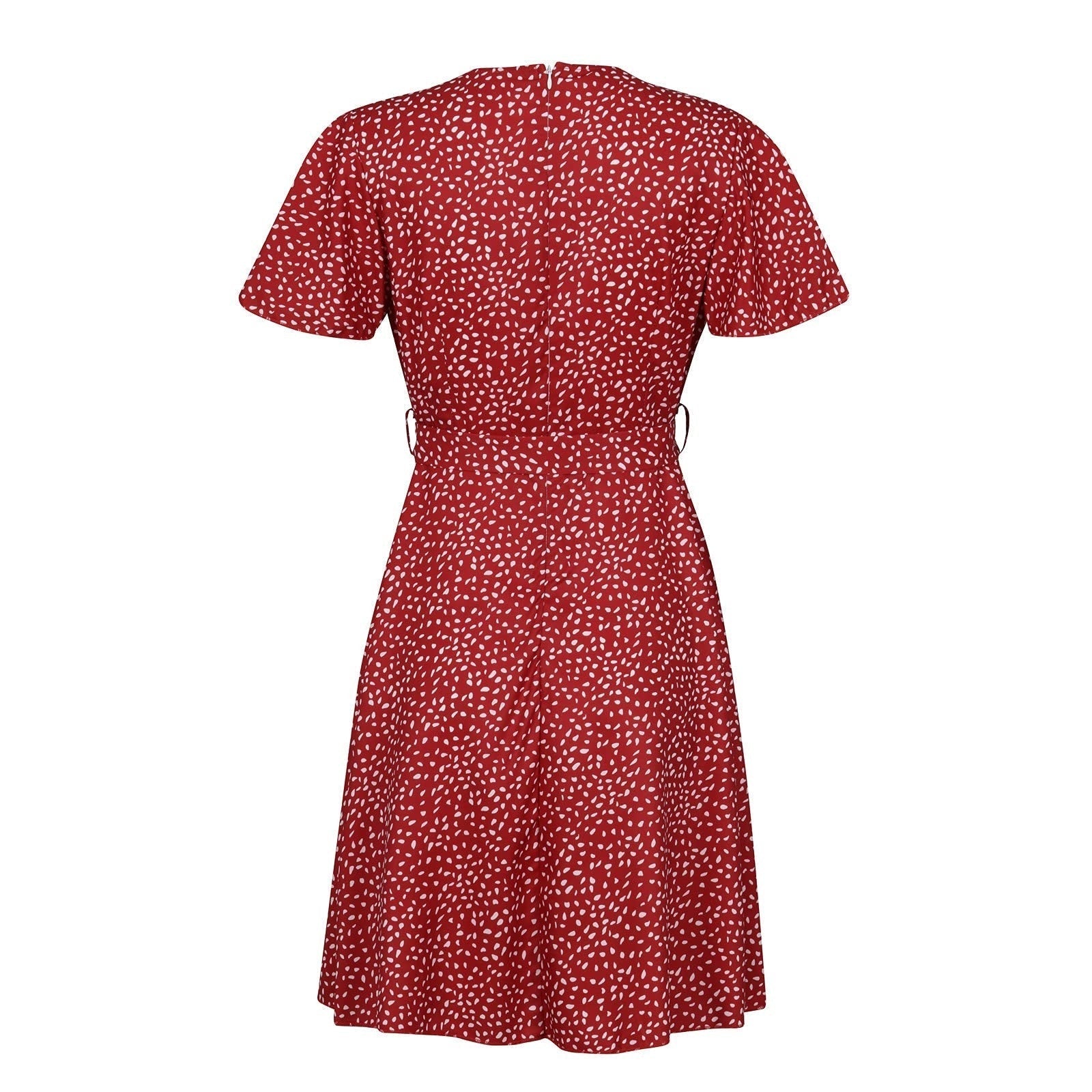 Bohemian Ruffle Lace-up Dress