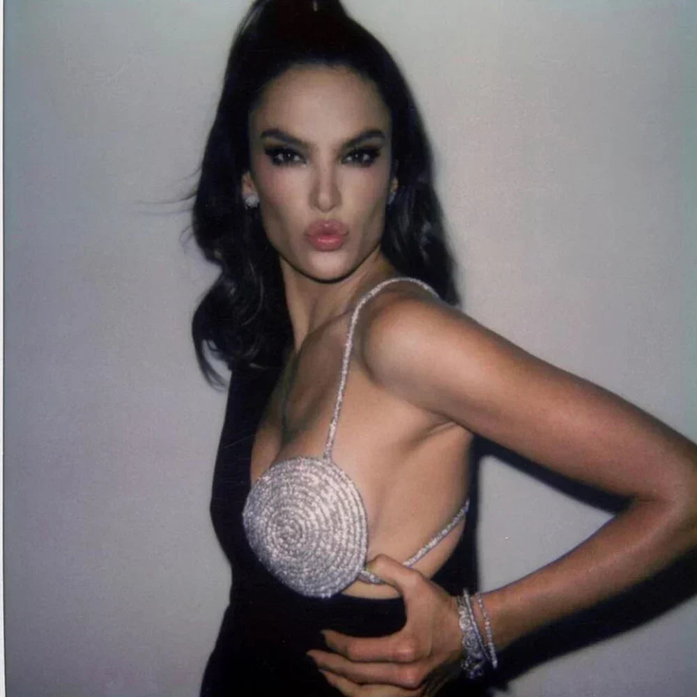 Rhinestone Bra Cup One Shoulder Cut Out Mini Dress 19