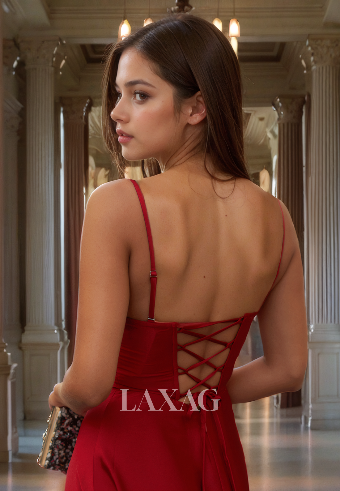 A-Line Sweetheart Spaghetti Straps Off-Shoulder Sleeveless Pleated Satin Prom Dress