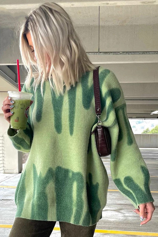 Tie Dye Knitted Oversized Sweater