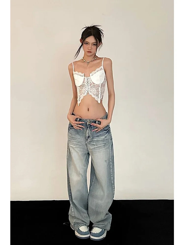 Distressed Baggy Women Vintage 90s Streetwear Oversized Denim Pant