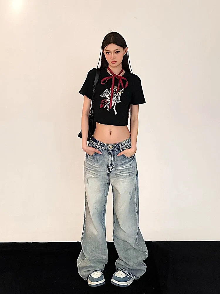 Distressed Baggy Women Vintage 90s Streetwear Oversized Denim Pant
