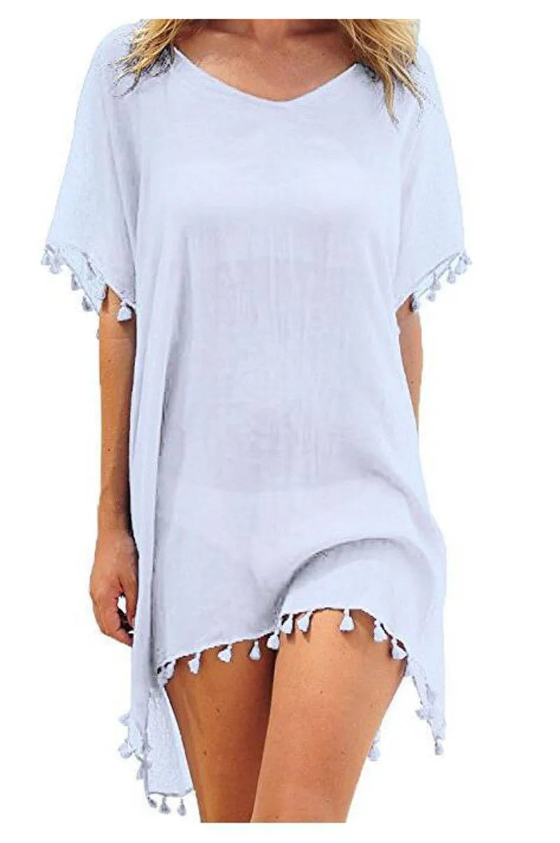 Patricia Minimalist Lace Beach Dress with Details Evening Wear Edit