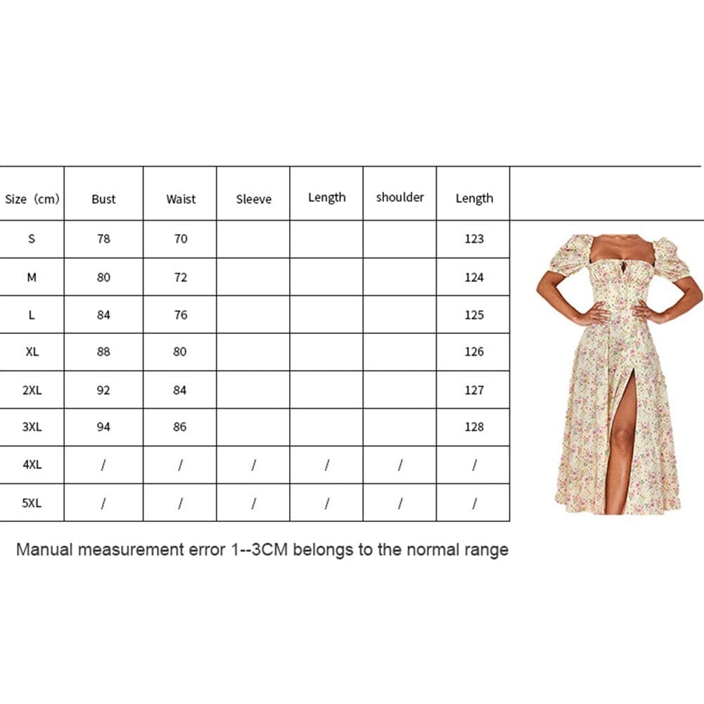 Women Printed Boho Dress Short Sleeve Split Summer Dress