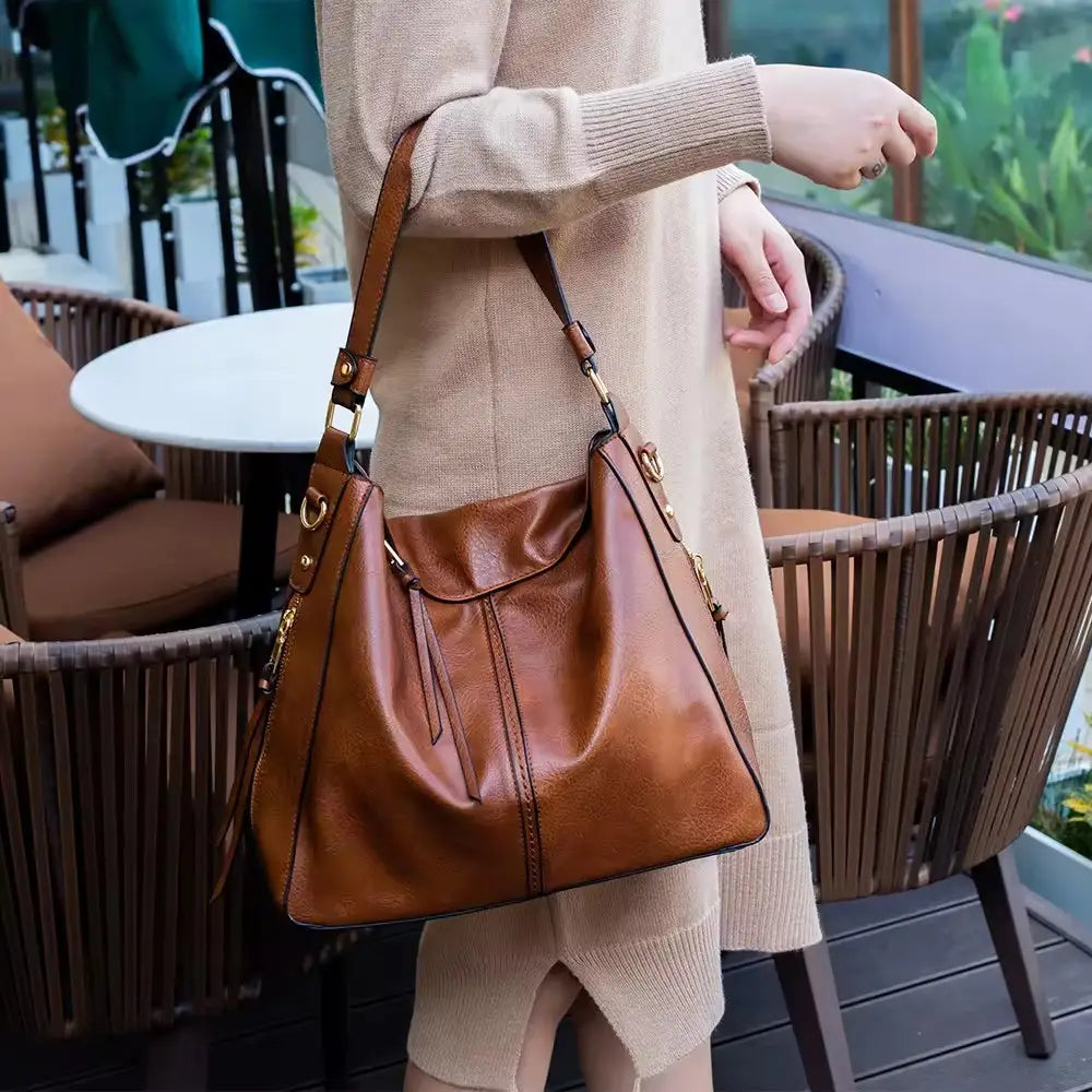 Zip Pocket Slouchy Hobo Shoulder Bag
