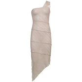 On Vacay One Shoulder Backless Pearl Dress 8