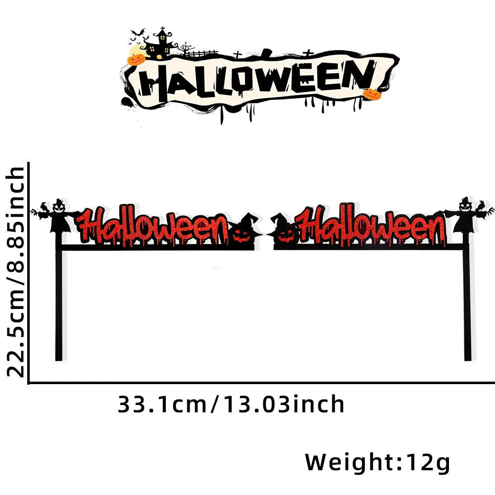 Bats Pumpkins Spider Webs Door Frame Halloween Decorative Item