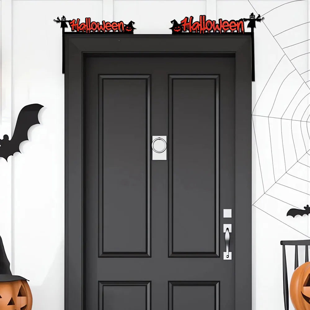 Bats Pumpkins Spider Webs Door Frame Halloween Decorative Item