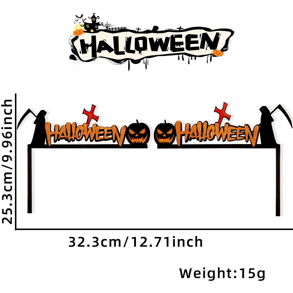 Bats Pumpkins Spider Webs Door Frame Halloween Decorative Item