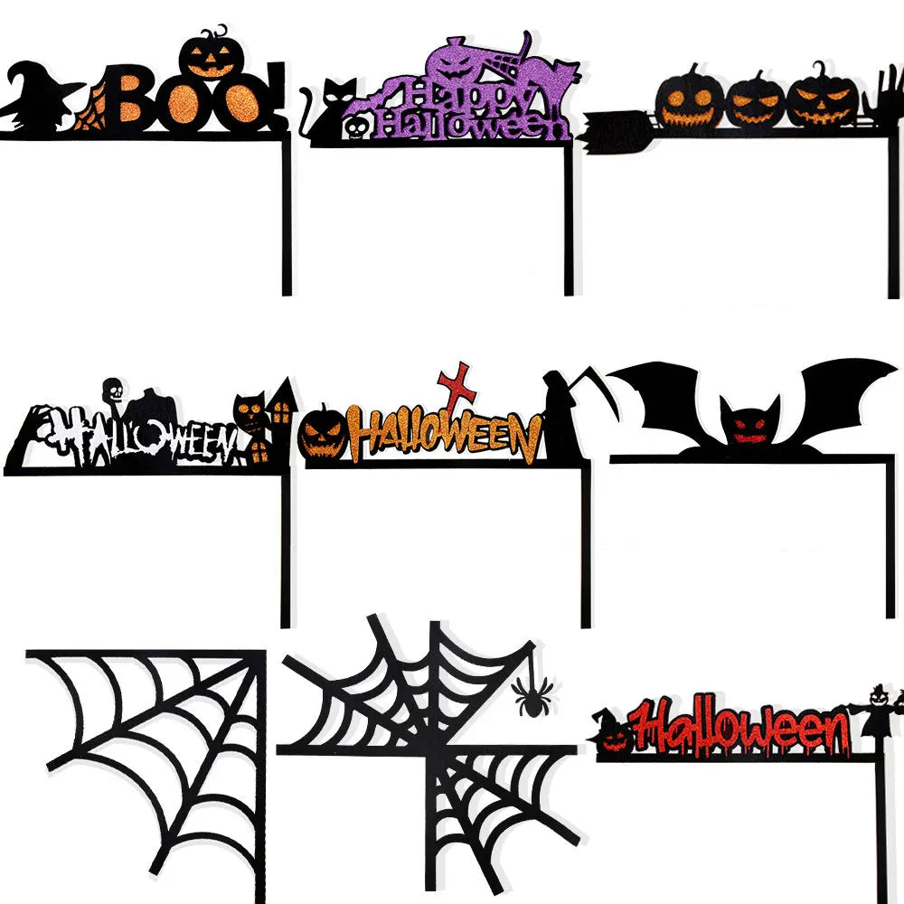 Bats Pumpkins Spider Webs Door Frame Halloween Decorative Item