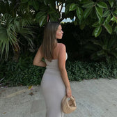 Backless Halter-Neck Floral Maxi Dress