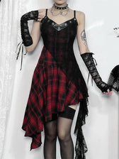 Patchwork Deep V-Neck Lace Dress