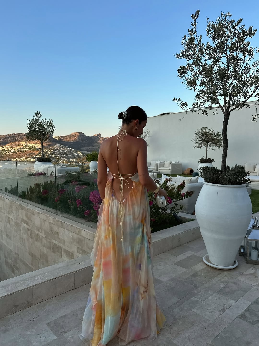 Halter Neck Sleeveless Tie Dye Maxi Dress 6