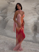 Satin Deep V-Neck Backless Slip Maxi Dress 2