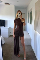 High Neck Sleeveless Ruched Mini Dress 2