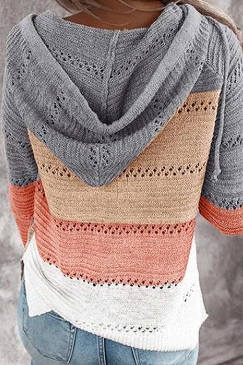 Gradient Zipper Hoodie Cardigan