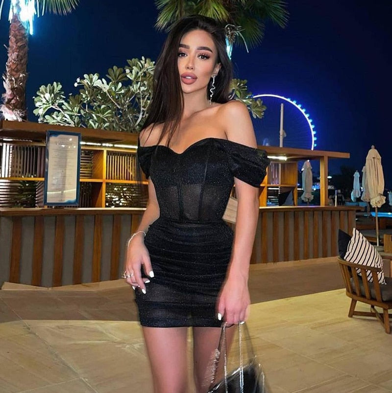 Off-the-Shoulder Corset Mini Dress