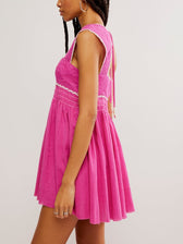 Lace Square Neck Babydoll Mini Dress Summer 10