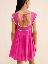 Lace Square Neck Babydoll Mini Dress Summer 2