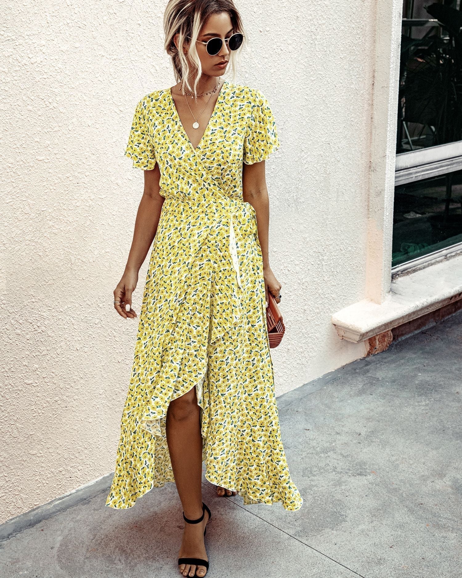 Deep V-Neck Dress