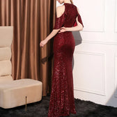 High-Neck Sequin Dress