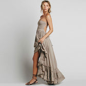 Halter Neck Backless Tiered Maxi Dress 3