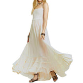 Halter Neck Backless Tiered Maxi Dress 4