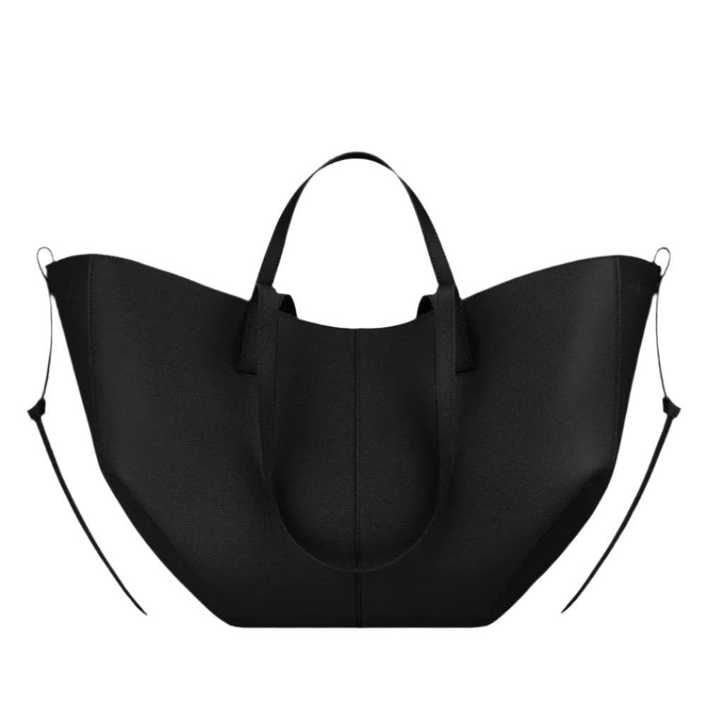 Winged Slouch Faux Leather Tote Bag