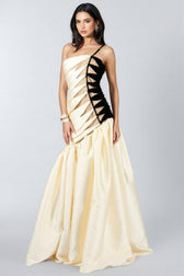 Branda Fishtail Satin Maxi Dress - View 2